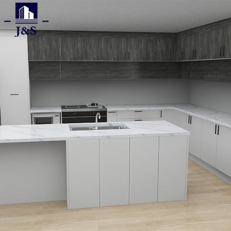 Kabinet Dapur Kayu Kayu Abu