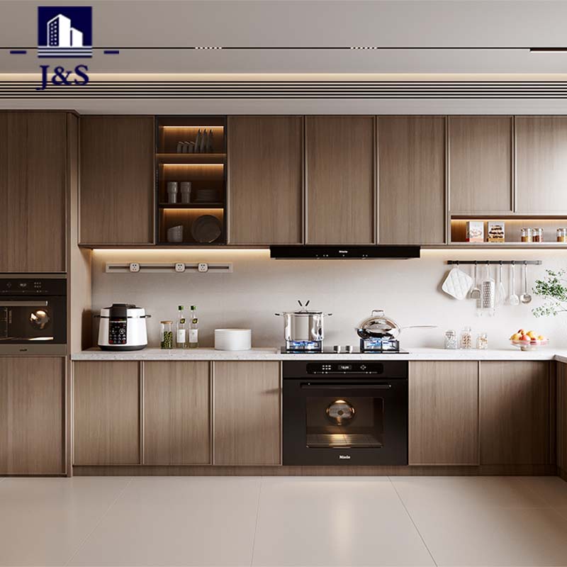 Kabinet Dapur Berlapis Kayu Klasik
