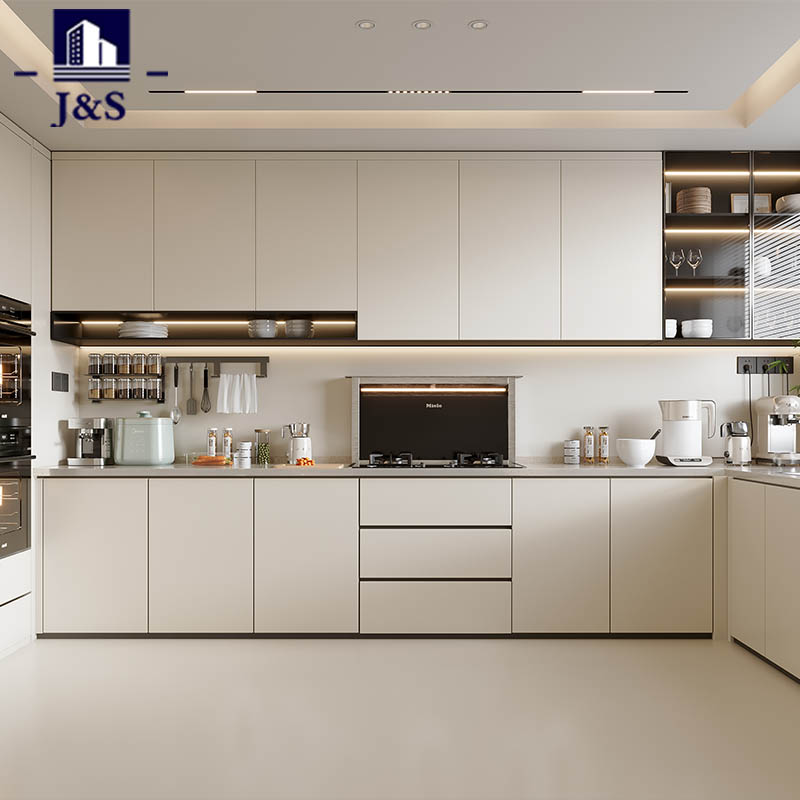 Cream White Cabinet Reka bentuk penyimpanan bilik dapur