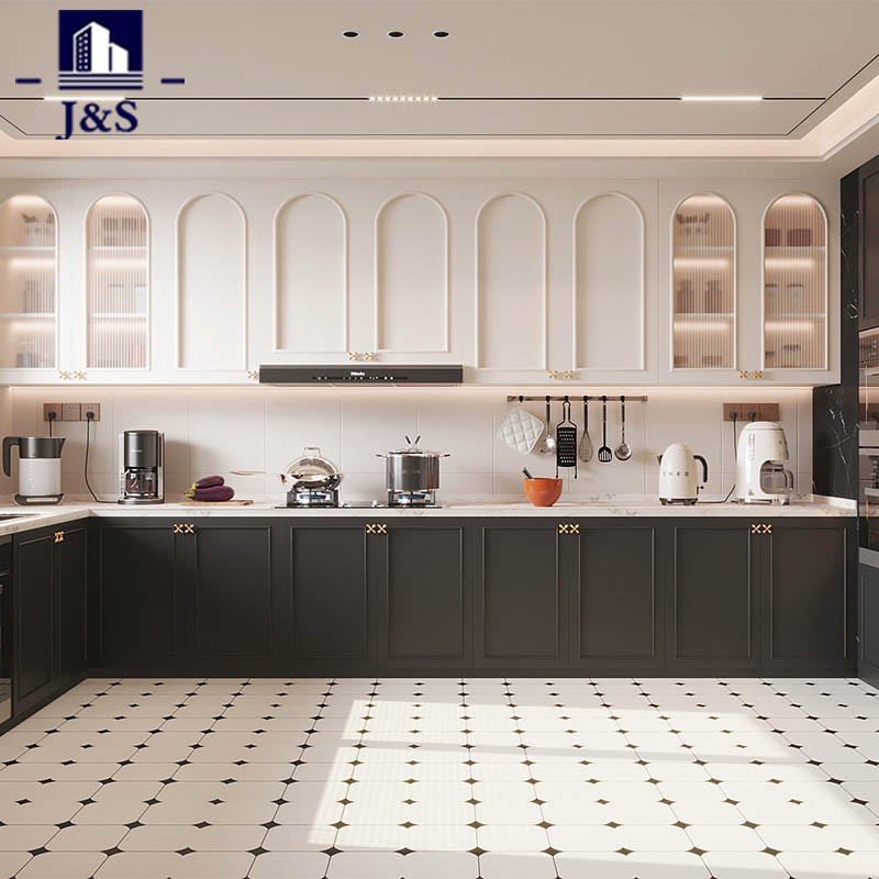 Kabinet Dapur Gaya Kulit Matte-Feel Cream