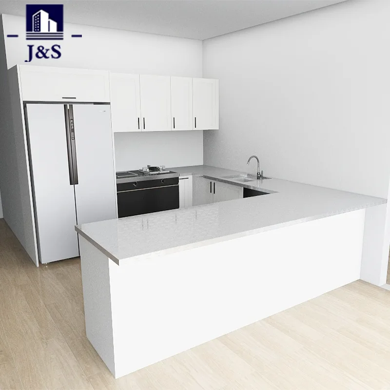 Dapur PVC Shaker Putih dengan Bahagian Atas Keluli Tahan Karat