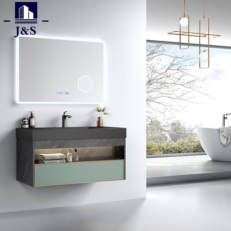 Kabinet Cermin Bilik Mandi Kayu Half Bath Vanity